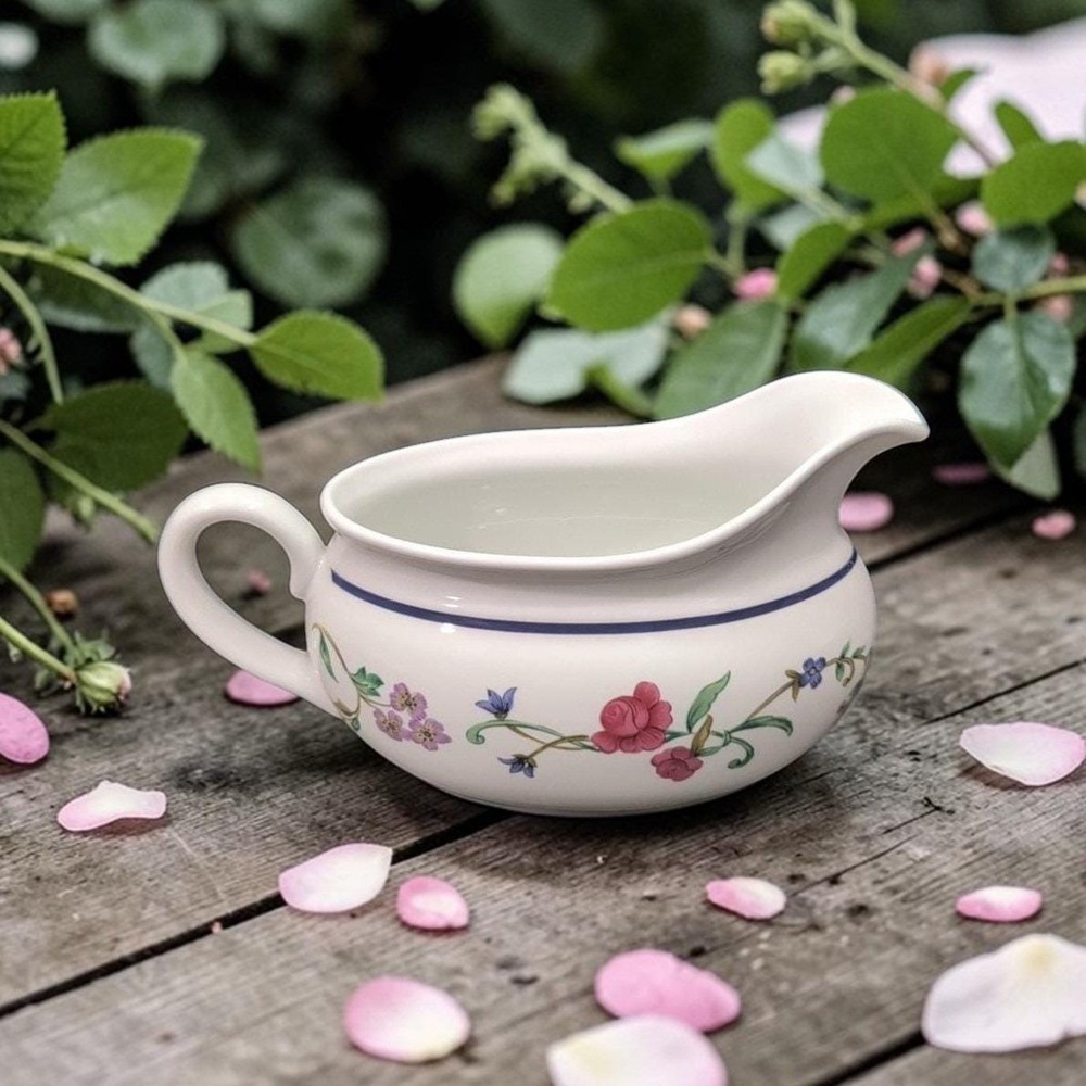 Lenox Rose Garden Gravy Boat, Vintage Casual Images Collection, Floral Tableware